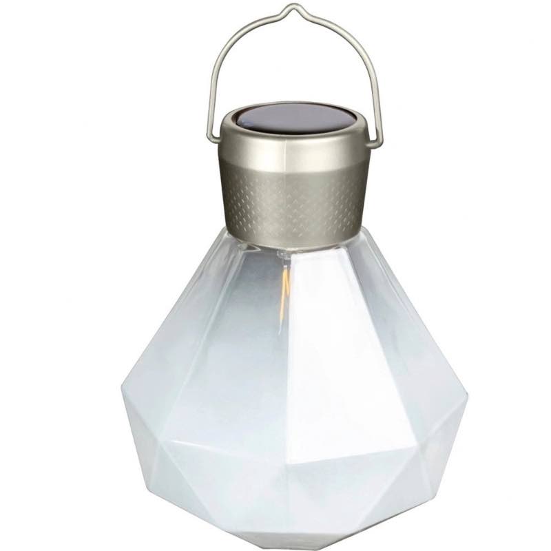 Gem Glass Solar Light - White